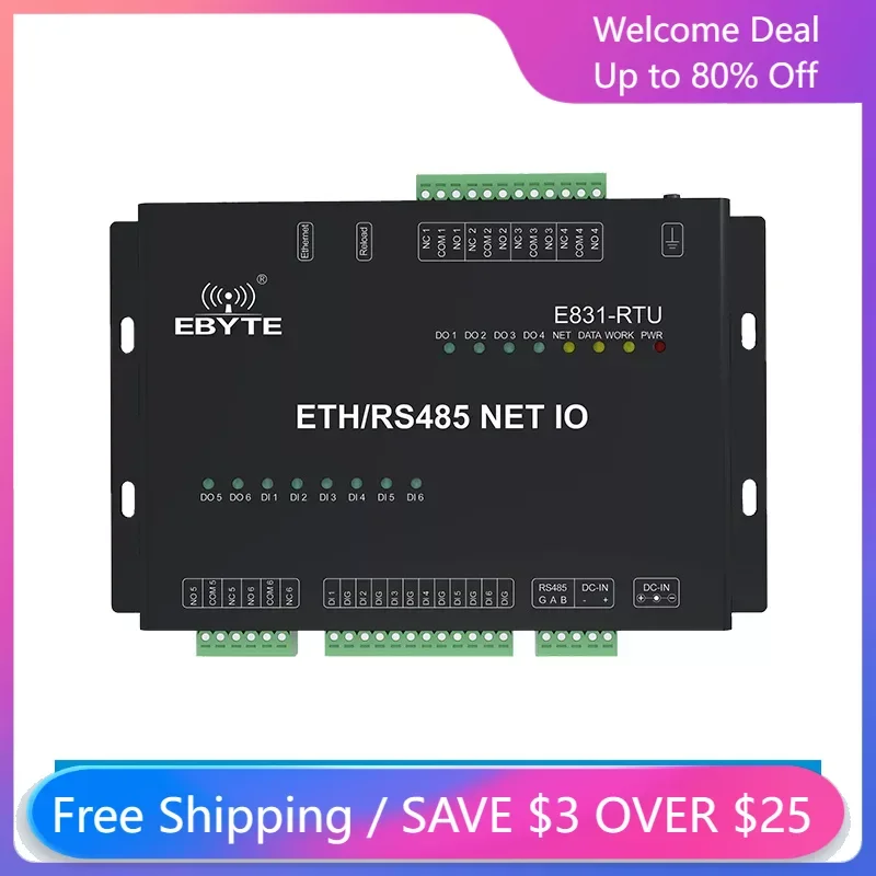 

E831-RTU(6060-ETH) RS485 Ethernet сетевой беспроводной трансивер модем Modbus TCP RTU сетевой протокол порты TCP, UDP передача данных