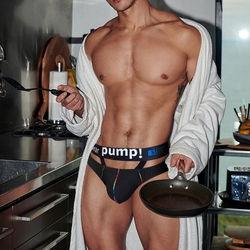 

Sexy Men's Hollow Hanging Ring Triangle Pants Sports Low Waist Hip Lifting Modal Underwear Fashionable Personalized Man Underwea