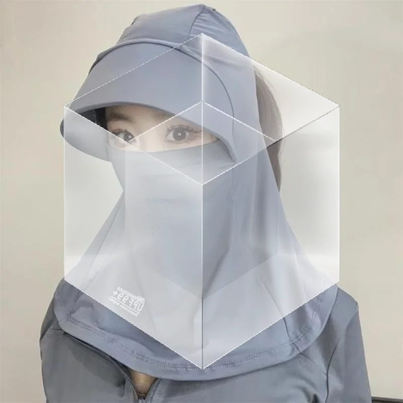 Summer Full Face Protection Hat Women Wide Brim UV Block Neck Cover Sun Shield Lightweight Cap for Outdoor Cycling