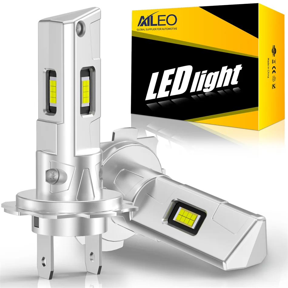 AILEO 2PC 240W 40000LM LED Lights H7 Headlight Bulb 6500K Three Sides Design Wireless For Car Lamp CSP 5570 Chip White Plug&Play