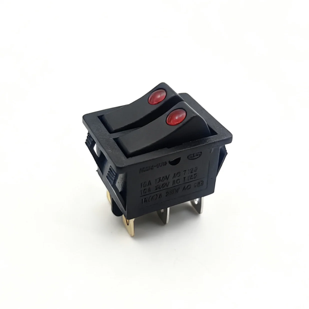 5PCS KCD3 Double Rocker Switch ON-OFF Position 6Pins Electrical Equipment with Light Power Switch 16A 250V AC Cat EYE LIGHT - view 3
