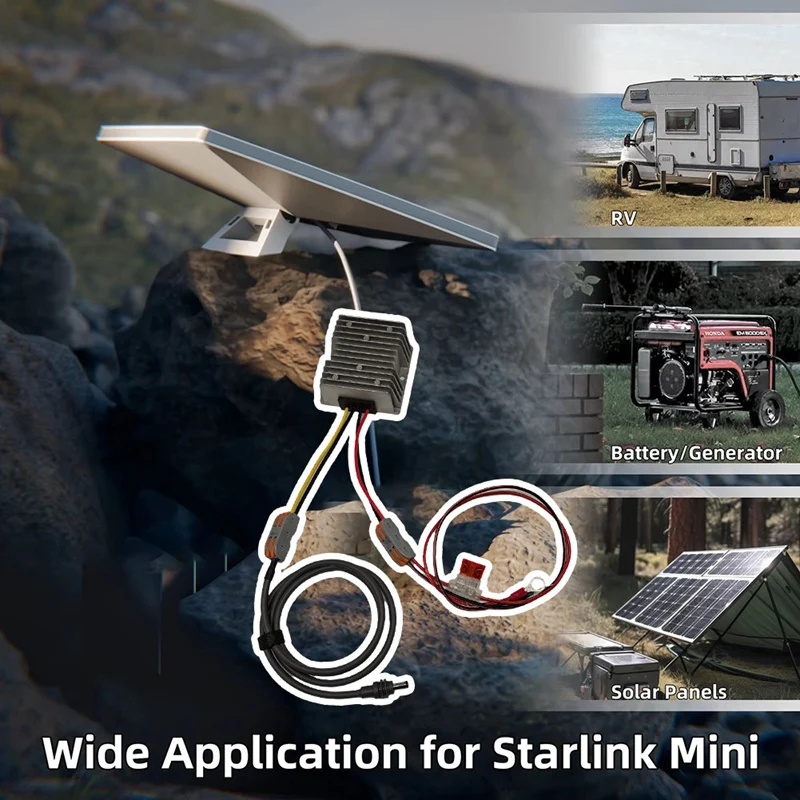 AAAN-12V Adapter DC 12V Netsnoer Converter Voor Starlink Mini Power Boost Naar 48-57V, 5A Conversie Kit DC Stekker