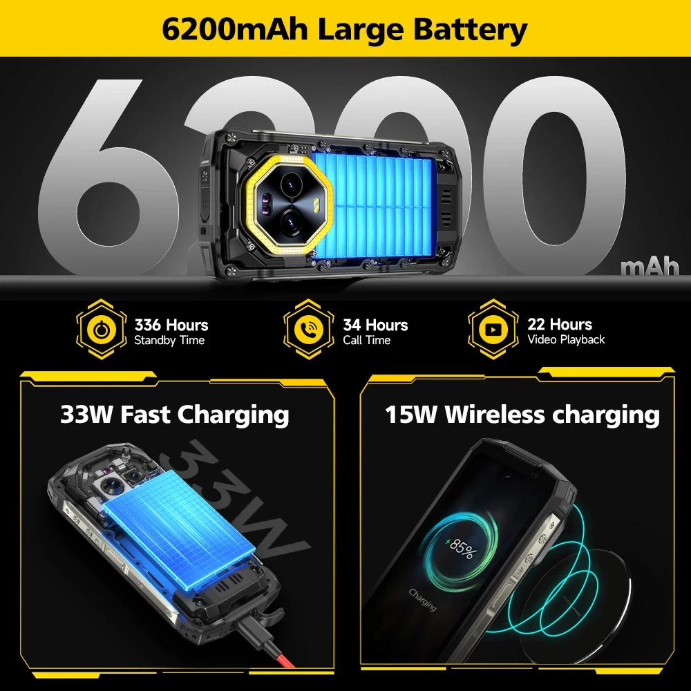 Ulefone Armor Mini 20 4G هاتف متين 64MP كاميرا ليلية 8GB 256GB 6200mAh الهاتف الذكي أندرويد 14 4.7 بوصة الهواتف المحمولة الصغيرة NFC