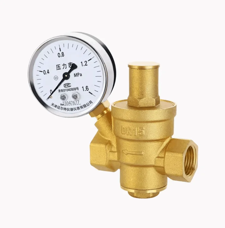 

G 1/2" 3/4" 1" 2" Brass Water Pressure Reducing Maintaining Valve DN15/DN20/DN25/DN32 Regulator Adjustable Relief Valve Gauge