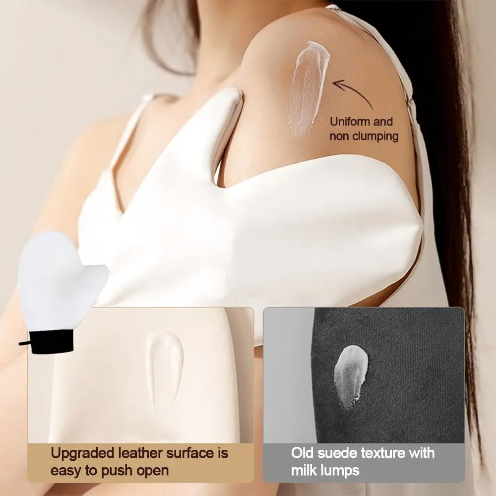 Nuova pelle autobloccante guanto abbronzante riutilizzabile lavabile guanto abbronzante ad asciugatura rapida senza sole falso marrone chiaro lozione per il corpo guanto corpo viso applicazione