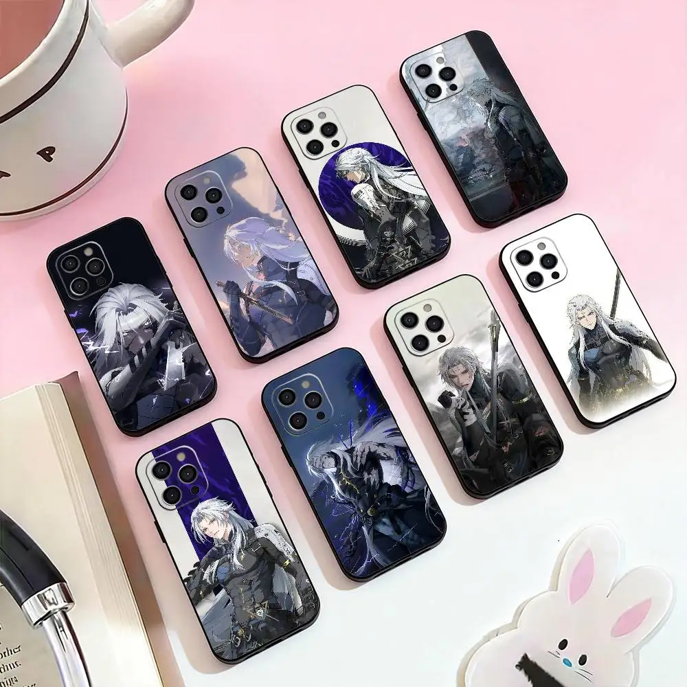 

W-wuthering waves C-calcharo Phone Case For iPhone 17,16,15,14,13,12,11 Plus,Pro Max,Soft Silicone Black Cover