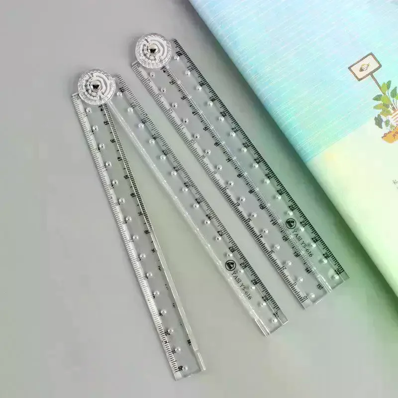 

1/2/3PCS 30CM Acrylic Transparent Folding Ruler Simple Drawing Ruler Measuring Rulers For Students Office School Stationery