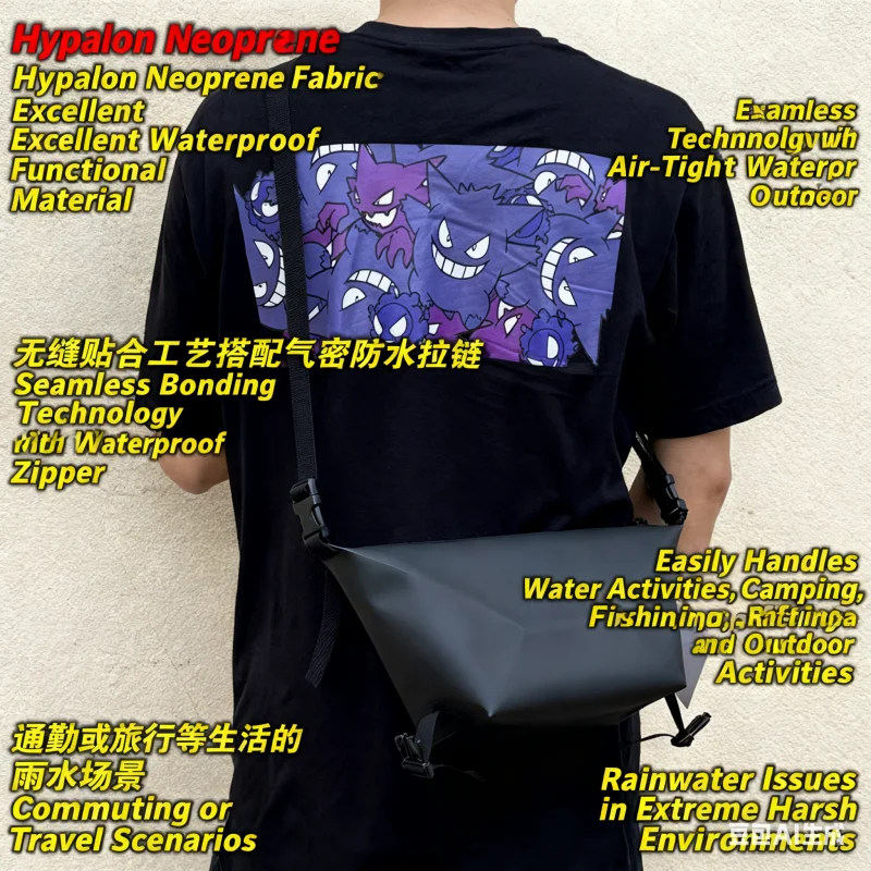 حقيبة Hyperlon Crossbody Sling - حقيبة حمل يدوية مقاومة للماء للتخييم والغوص والمشي لمسافات طويلة والرياضات المائية