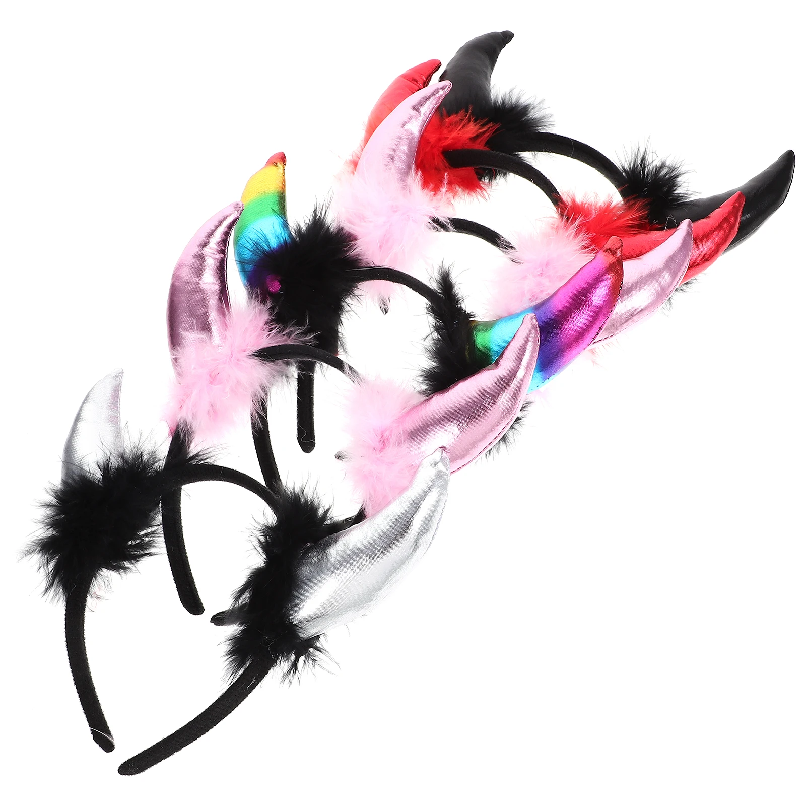 

6 шт. повязка на голову с рогом быка для женщин, вечерние костюмы на Хэллоуин, декоративные аксессуары для волос, повязки на голову с рогами быка, объемный костюм, женский