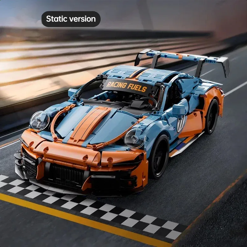 New Technical Building Blocks  Aldults Racing Car Static Model or Remote Control Electric RC Cars Version Construction Boy Toy view 6