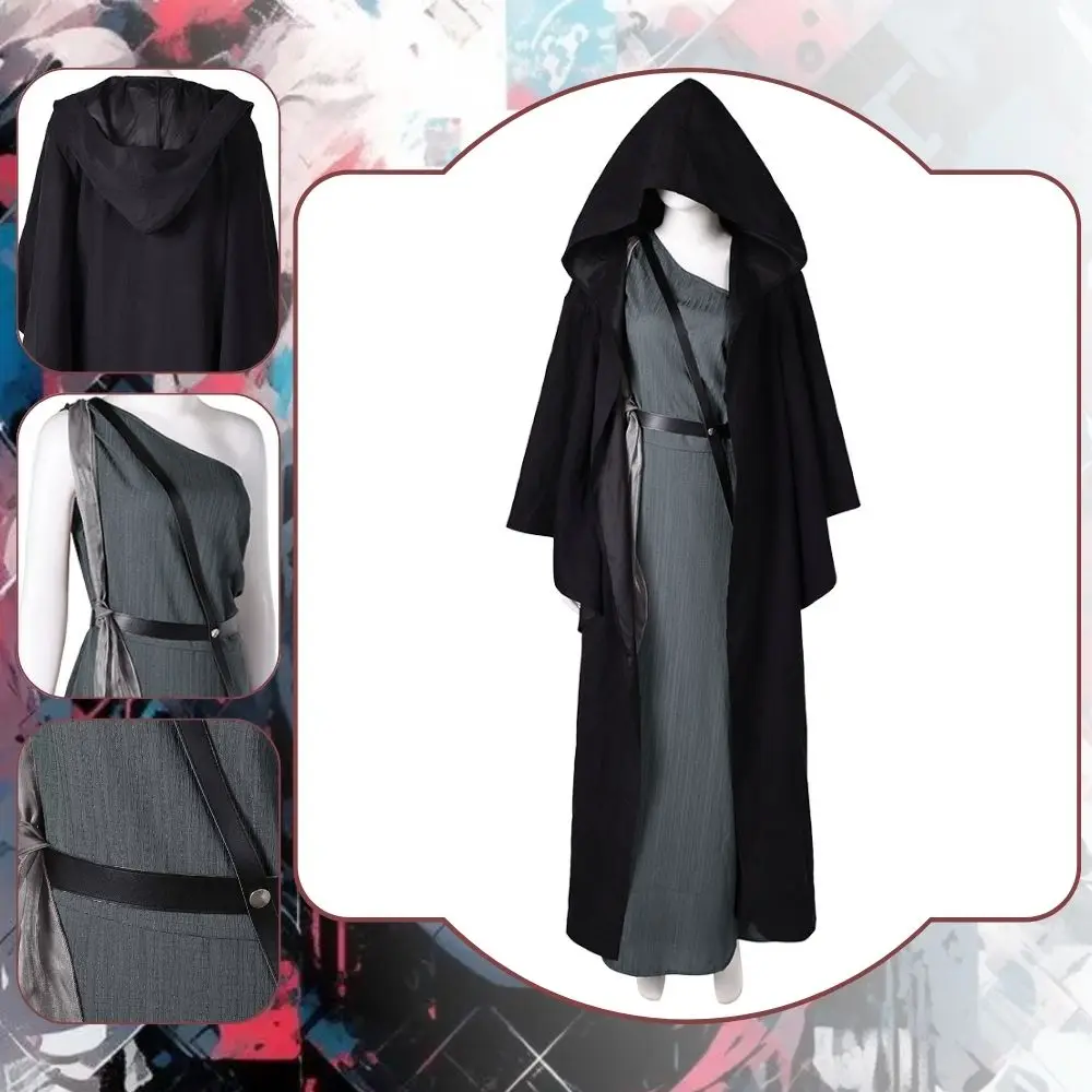 In The Lost Lands Grey Alys Cosplay Fantasia Costume Travestimento per donne adulte Abiti Mantello Cintura Abiti Vestito di Carnevale di Halloween