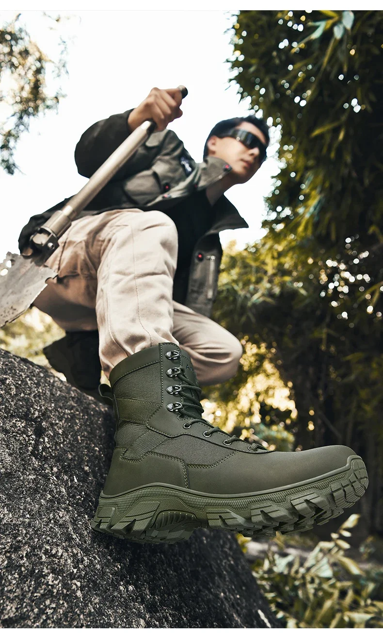 Taktische Herrenstiefel, atmungsaktiv, ultraleicht, Sicherheits-Armeestiefel für Männer, Rapid Response Desert Boots, wasserdichte Jagdstiefel zum Schnüren – Detail 21