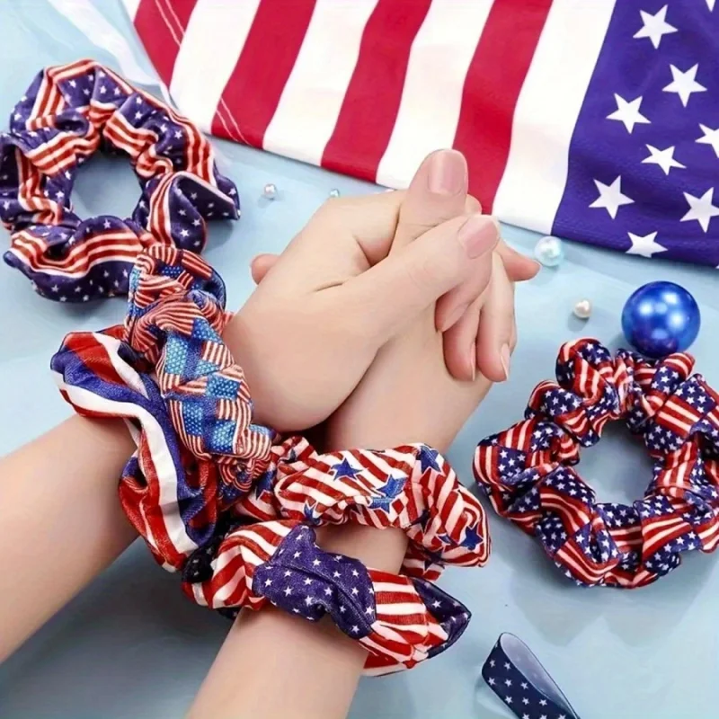 1pc Bandeau pour cheveux Fête de l'Indépendance américaine, imprimé drapeau 4 juillet, élastique doux à rayures patriotiques étoilées