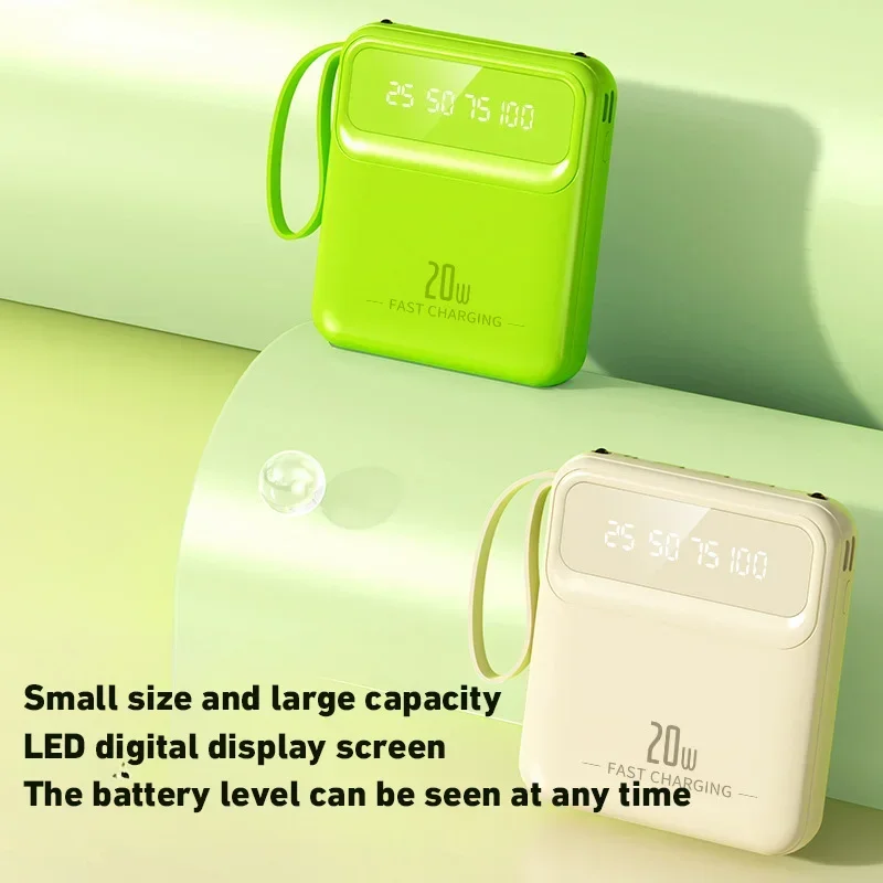 2025 New 20000mAh Mini Power Bank Fast Charging PD20W Battery Charger External Battery for iPhone Samsung Huawei Xiaomi