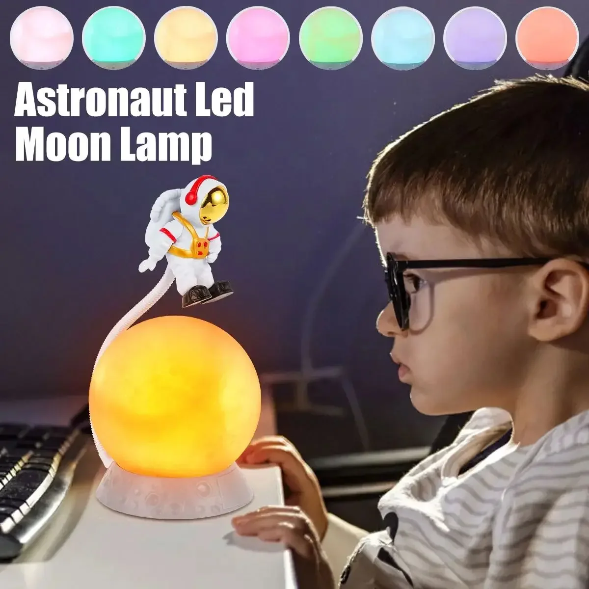 Suspended Astronaut Ornament Lunar Lamp Cute Little Night Light Home Decoration Housewarming Gift Suitable For Children