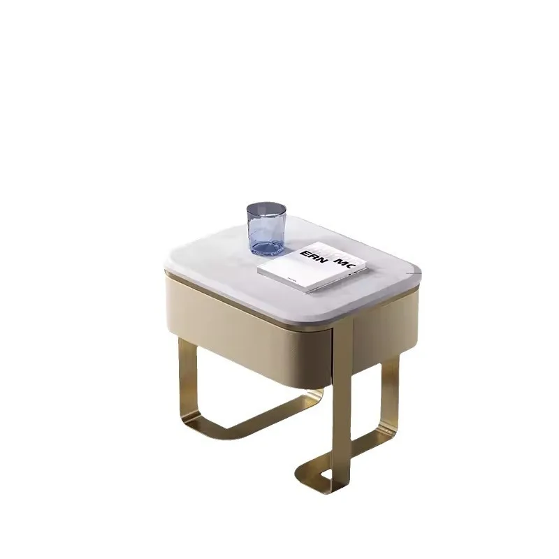 Bedside cabinet simple modern small solid wood home master bedroom light luxury marble