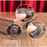 Funny Magnetic Flipper Coin Butterfly Coin (Half Dollar) Magic Tricks Magician Accessories Close Up Props Gimmick Appear Magia