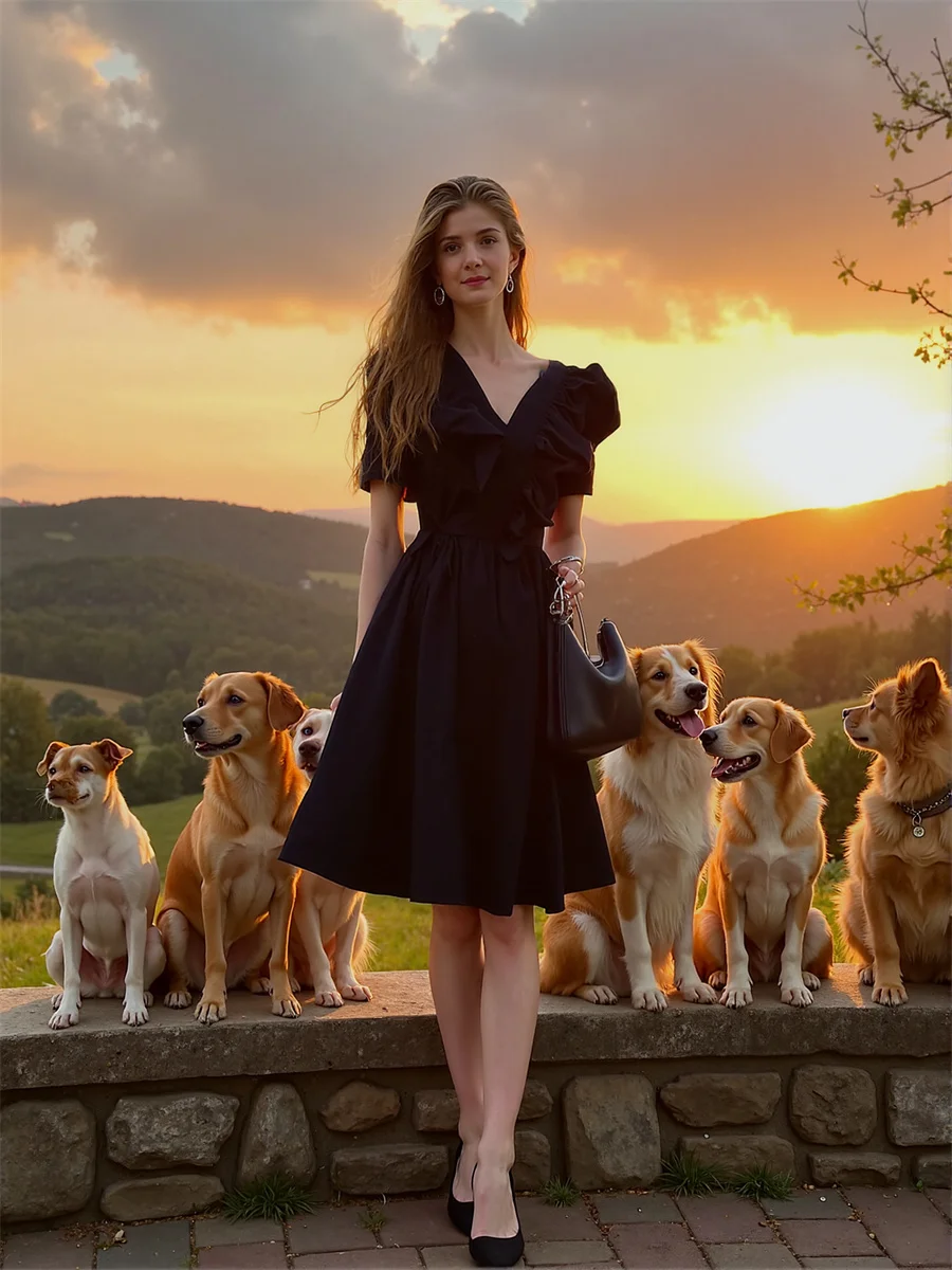 Women'S Elegant White Evening Dress American Retro Summer Floral Print Chiffon Boho Beach Holiday Vacation Maxi Long Flowing