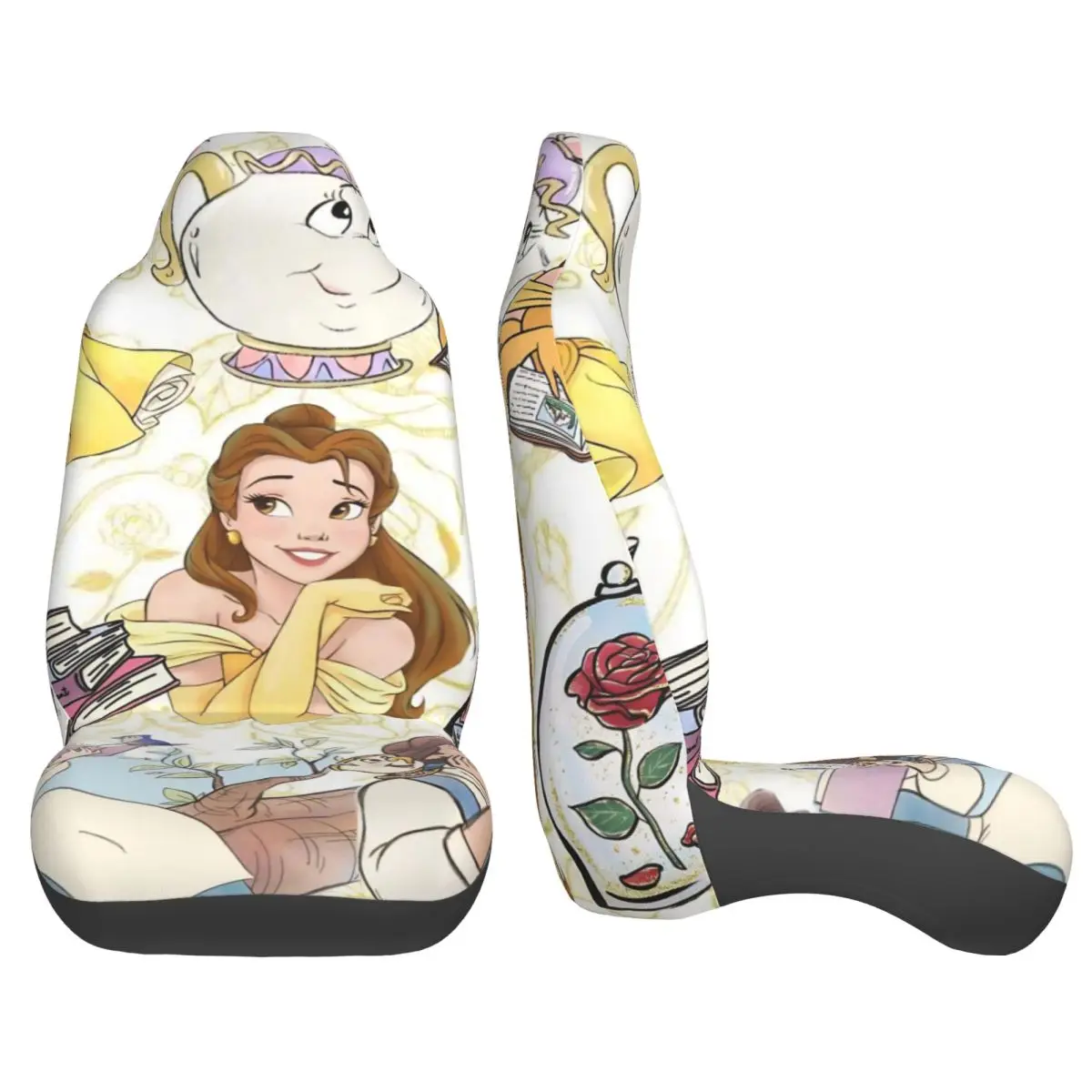 أغطية مقاعد السيارة من بيل بيوتي آند ذا بيست، أغطية مقاعد السيارات الواقية من البوليستر، قطعتان من غطاء الشتاء كاواي