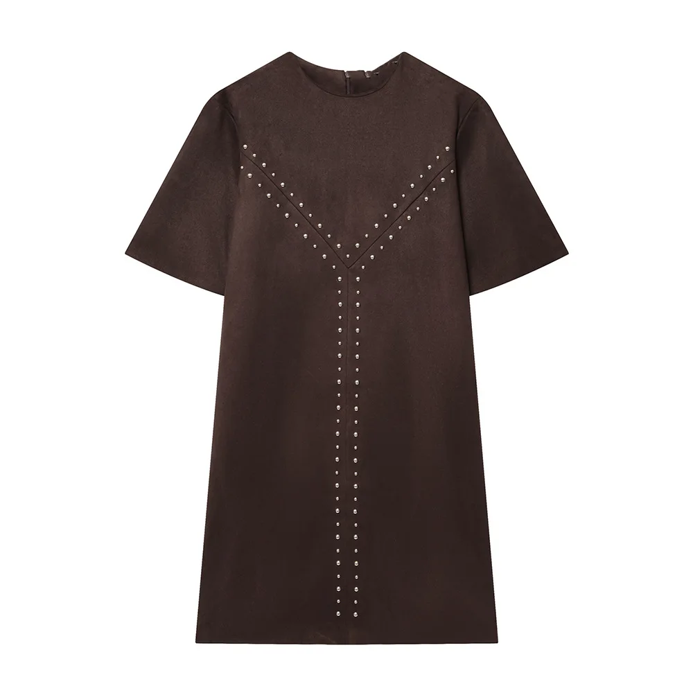 Ropa de mujer 2025 Primavera y novedad de verano estilo simple jersey de manga corta vestido de chaleco de estilo casual de moda para mujer