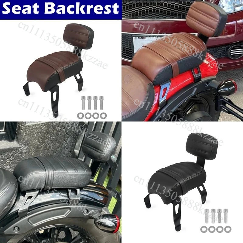 Motorcycle Passenger Seat Backrest For Indian Scout 2023 2024 Scout Bobber Sixty Leather Rear Passenger Seat with Backrest Pad