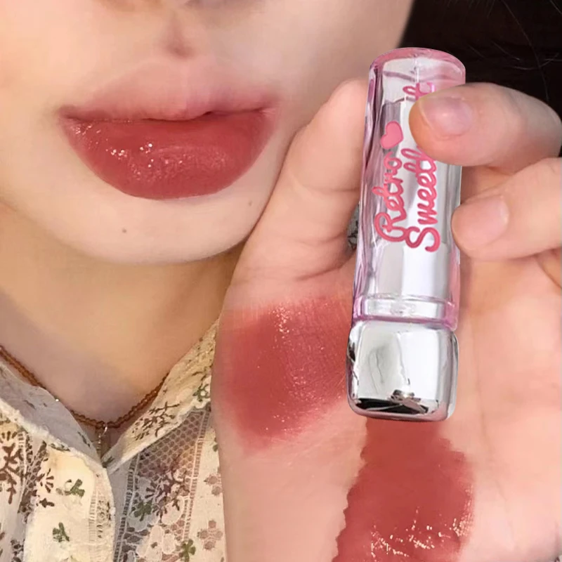 Espejo agua brillo de labios esmalte de labios tubo plateado aceite de labios de vidrio impermeable duradero lápiz labial líquido brillo de labios cosméticos
