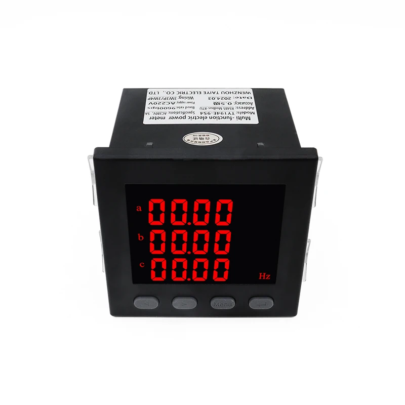 AC220 Three Phase Multifunction Power Meter With RS485 3 Phase 4 Wire A V W kWh cos Hz Var Panel Meter