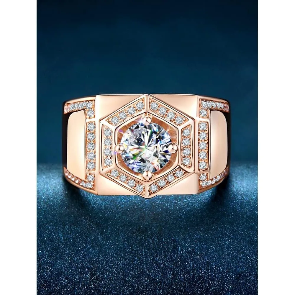 Solid 925 Sterling Silver Ring Fully Set with Moissanite Festive Gift Ideal for Any Occasion