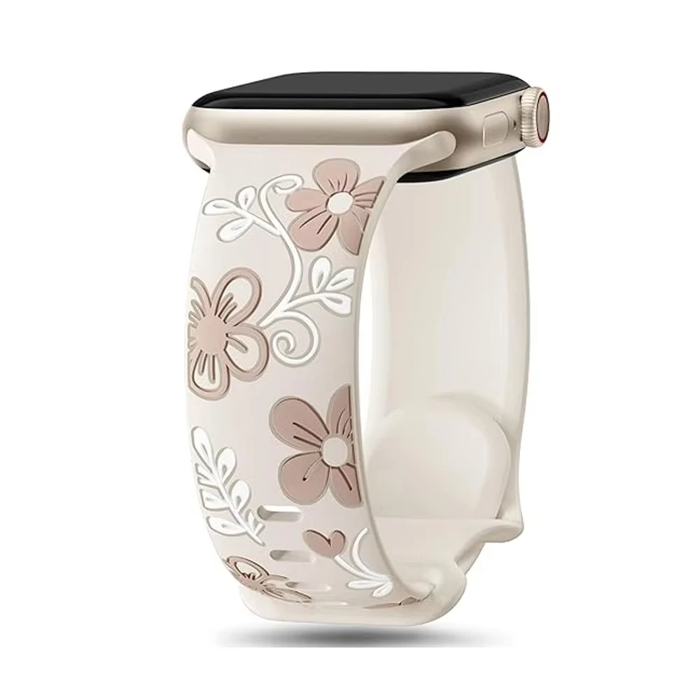 حزام منقوش لساعة أبل باند 11 10 42 ملم 46 ملم سيليكون كوريا سوار iWatch Series 10 9 8 7 SE 6 45/44/40 ملم Ultra2/3 #2