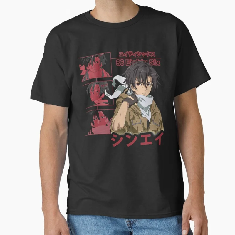 

86 Eighty Six Shinei Nouzen Shin Decisive Science Fiction Light Novel Anime t shirt for men 100% cotton Large size tops S-6XL