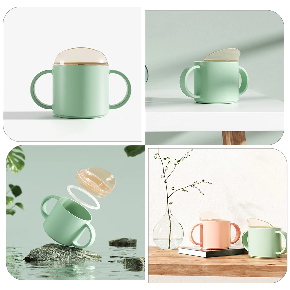 

2pcs Toddler Drinking Silicone Training Cup Sippy Cups For Kids Easy Grip Weaning Cup Bedside Bottle Dental Health