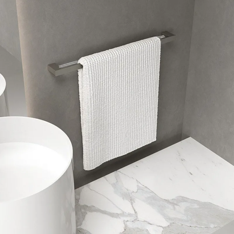 

Bathroom Towel Rack Stainless Steel Waterproof Durable Wall Hanging Rod Bath Towel Rack Simple Smooth Bathroom Accessories