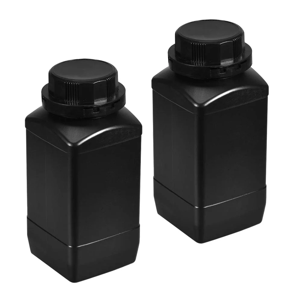 2 Pcs Take Away Glass Big Mouth Square Bottle Sealing Liquid Lab Pe or Storage 1000ml Laboratory Reagent