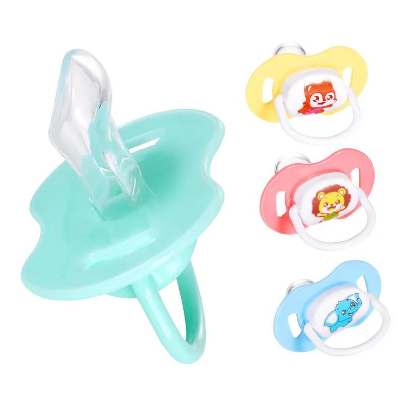 Baby Pacifier Silicone Flat Head Sleeping Pacifier Cartoon Pattern Pacifiers For Babies Baby Accessories Baby-feeding Nipple