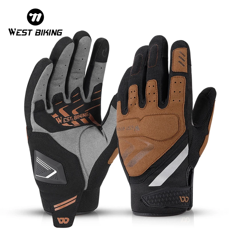 WEST BIKING Winter Cycling Gloves Full Finger MTB Road Bike Bicycle Gloves Summer Gel Sports Gloves Men Women Bike Equipment