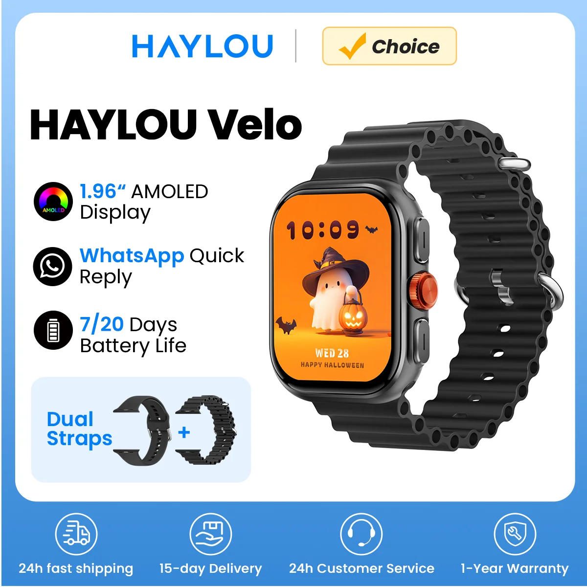 HAYLOU Velo Smartwatch with 1.96