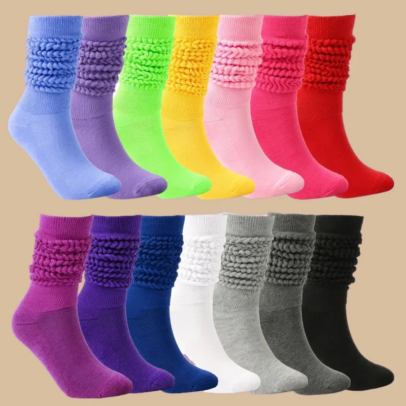 1/3 Pairs High Quality Women's Foldable Thick Thermal Knee Socks Comfortable Women's High Tube Socks Breathable Loose Socks