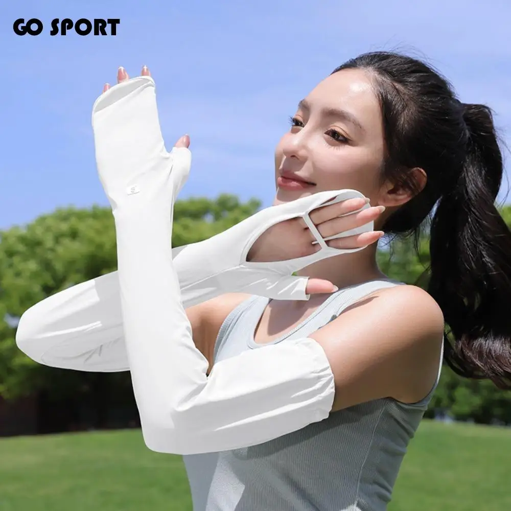 

Protect Hand Ice Silk Sleeves Anti-UV Full Wrap Sunscreen Sleeve Sun Protection UV Insulation Cycling Sleeve Gloves Outdoor