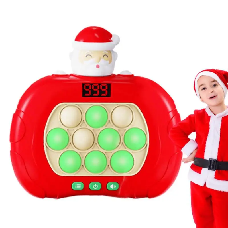 

Button Puzzle Game Console Breakthrough Gopher Toy With Santa Pumpkin Design Electric Pop Puzzle Finger Sensory Training Toys