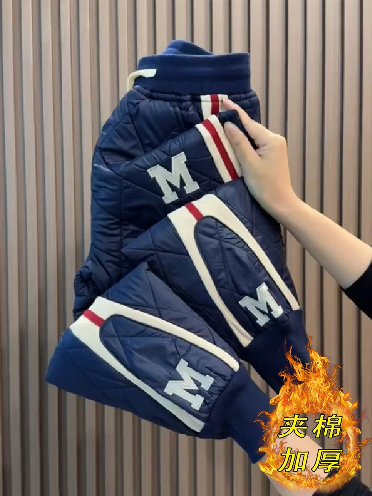 Winter Womens Cotton Quilted Harem Pants Streetwear Warm High Waist Joggers Casual Baggy Thicken Sweatpants Oversize 4xl