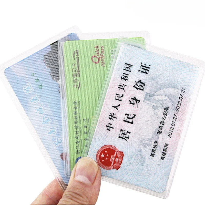 10Pcs/set IC ID Card Protective Case Business Bank Credit Card Covers Holder Waterproof Standard Cards Holder Organizer Sleeve