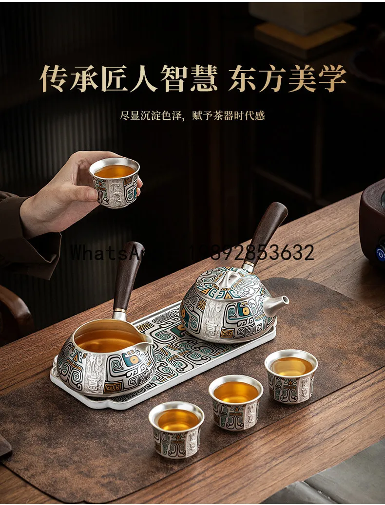 Exquisite porcelain-inspired tea set: palace, dunhuang, and gilded silver – a premium gift