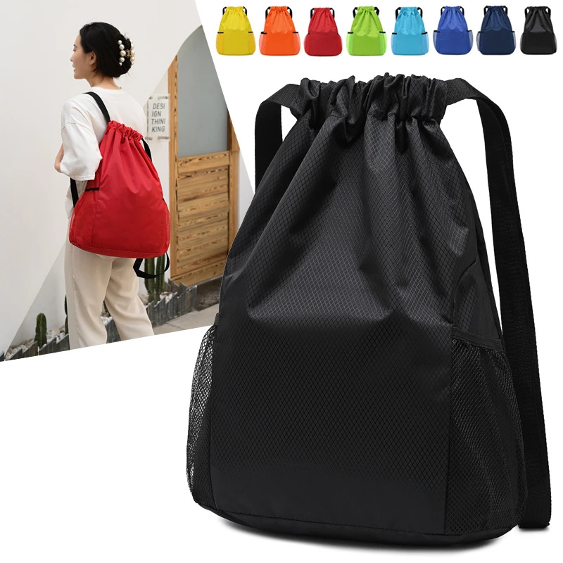 Large Capacity Oxford Drawstring Backpack Outdoor Sport Fitness Storage String Pouch Waterproof Thick Rope Basketball Yoga Bags