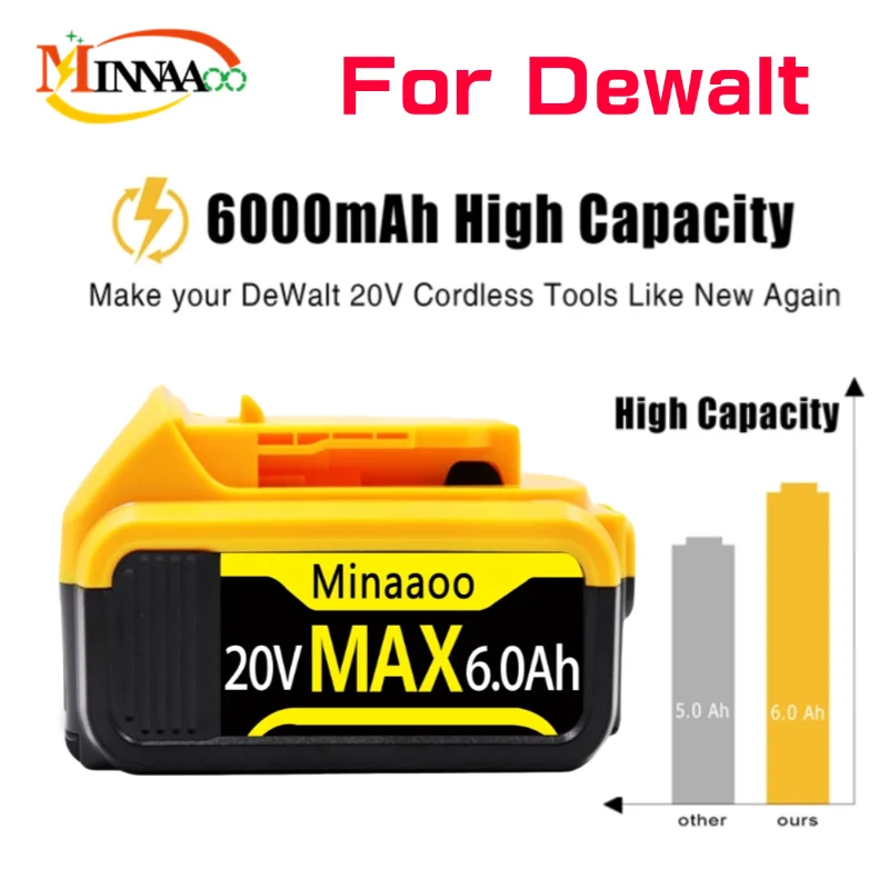 New Dewalt 20V  Max Battery 21700 Lithium-ion Battery Replacement Battery For Dewalt DCB609 DCF850 DCD805 For Flexvolt Tools