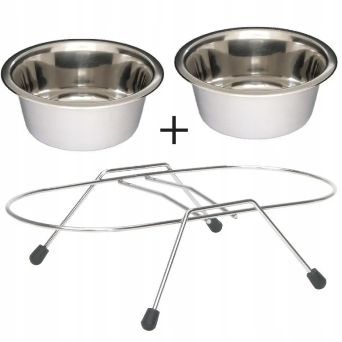 Metalen kom op honden- en kattenstandaard Barry King 2x1, 8L