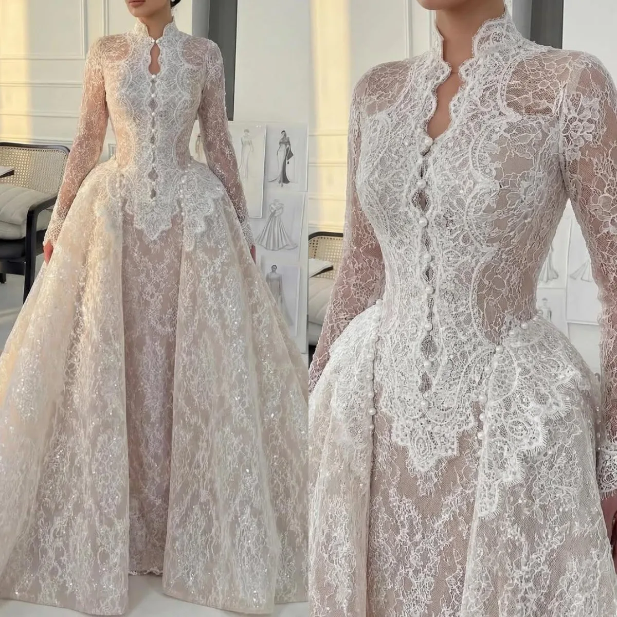Vintage A Line Wedd…