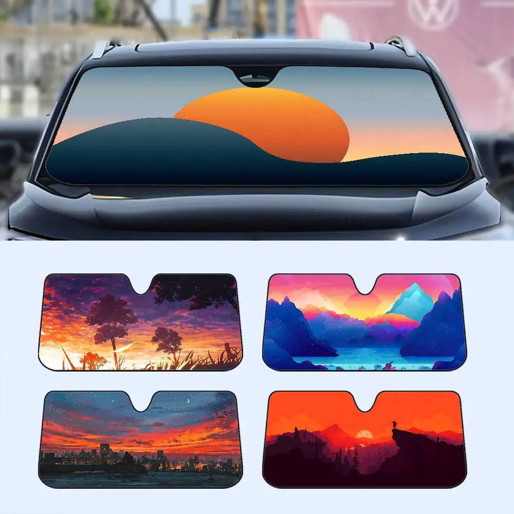

Simple Sunset Car Window Sun Shade Windshield Anti-UV Protection Front Rear Windshield Block Cover Visor Accessories
