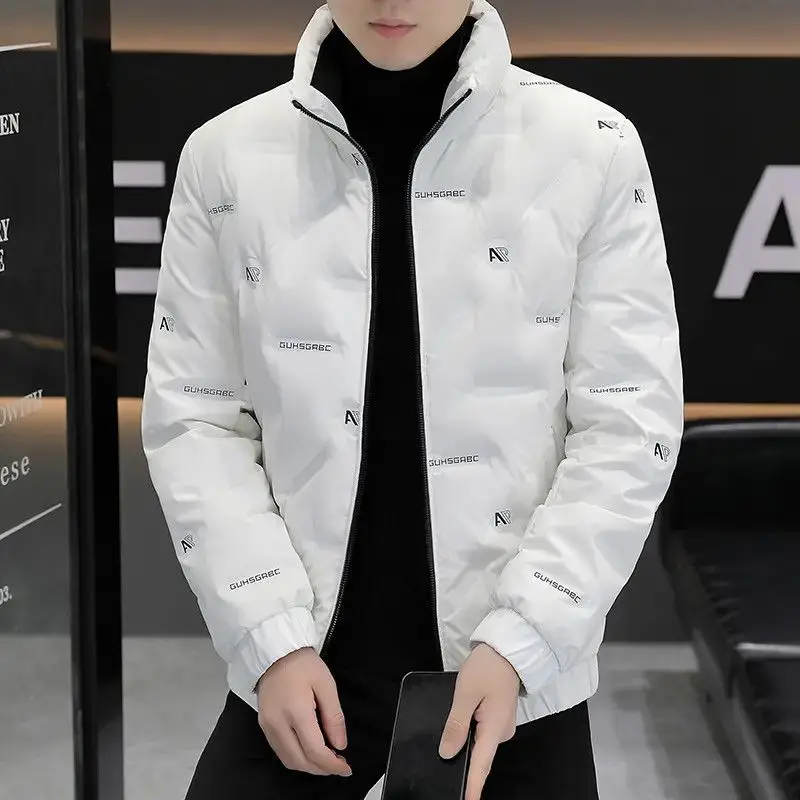 

High-End Men's Thiened Stand Collar Jaet Lightweight Warm Casual ort Sle Faionable All-Match Autumn Winter Coat