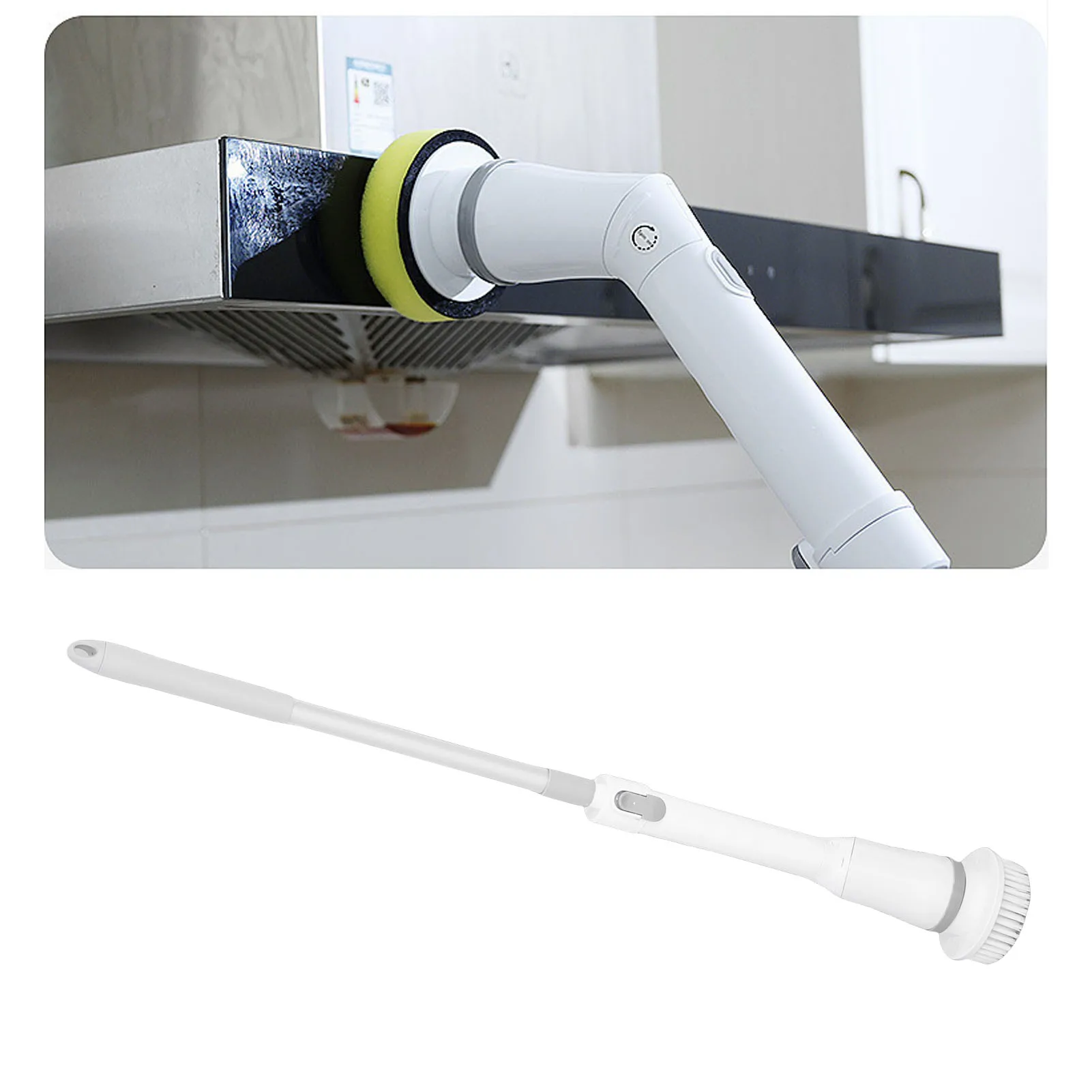 

Electric Spin Scrubber 25W 2 Speeds Adjustable Length and Angle IPX6 Water Proof Rechargeable Automatic Cleaning Brush for Home