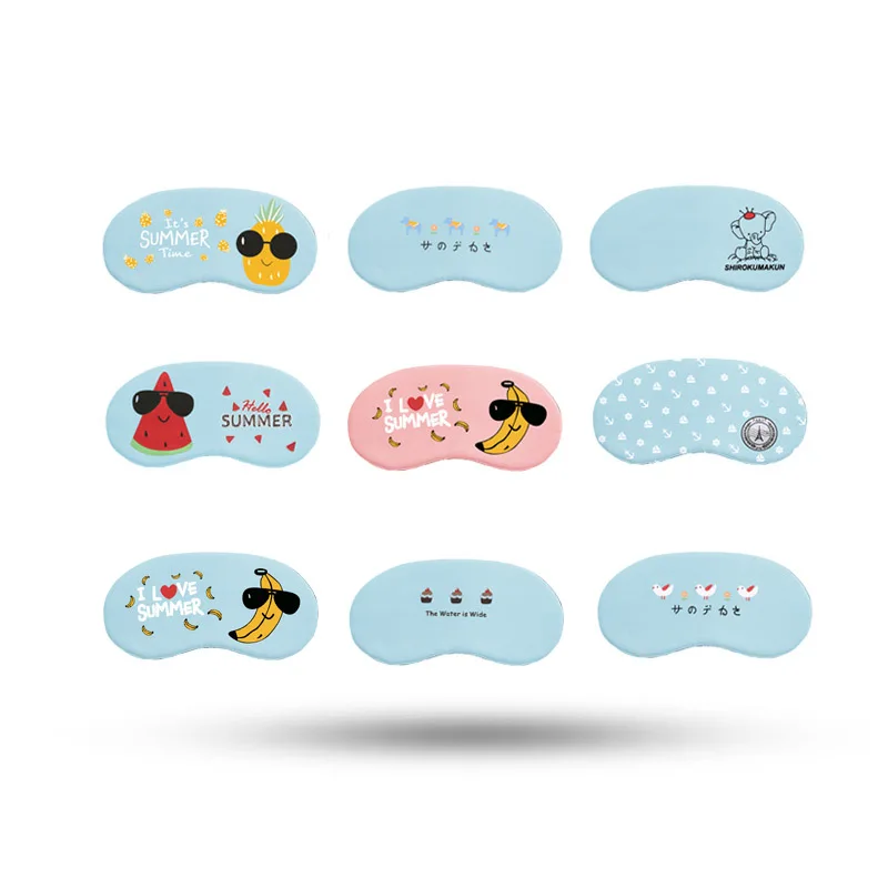 2 pieces of cute and quirky printed sleep eye masks, cartoon-style cooling eye masks